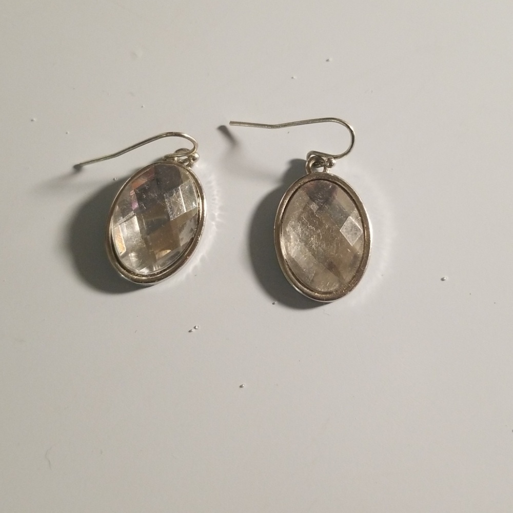 Large stone dangle earrings